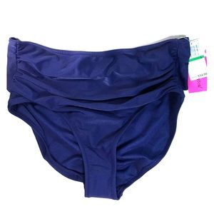 Betsey Johnson Swim Bottoms Blue Tied Bikini  Sz L